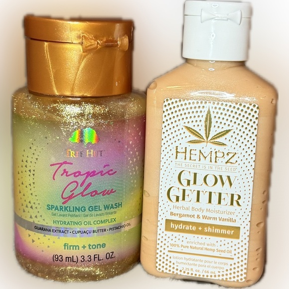 🌴TREE HUT & HEMPZ🌴2-Piece Sparkling Gel Wash & Herbal Body Moisturizer Set/NIP - Picture 3 of 5
